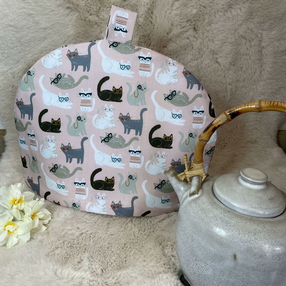 Tea Cover « Chats lunettes » grand modèle